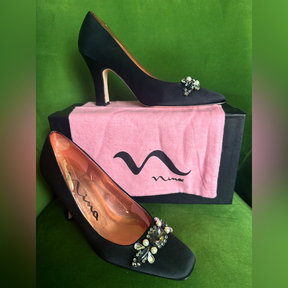 Nina Black Misha Pumps with crystals